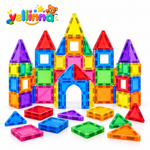 Colorful Magnetic Tile Building Set - image 1