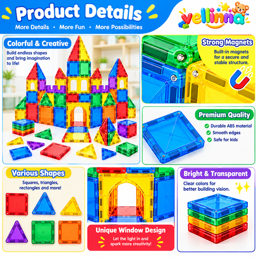 Colorful Magnetic Tile Building Set - image 2