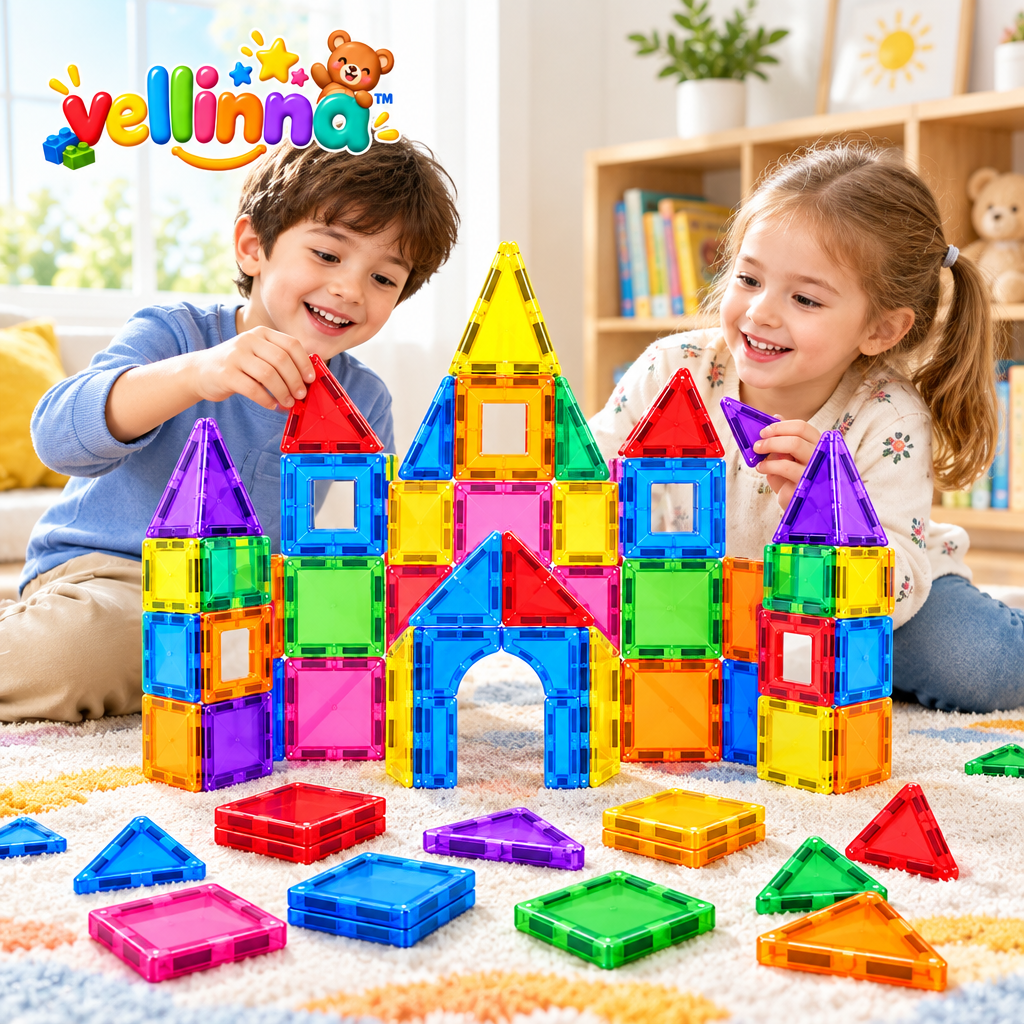 Colorful Magnetic Tile Building Set - image 3