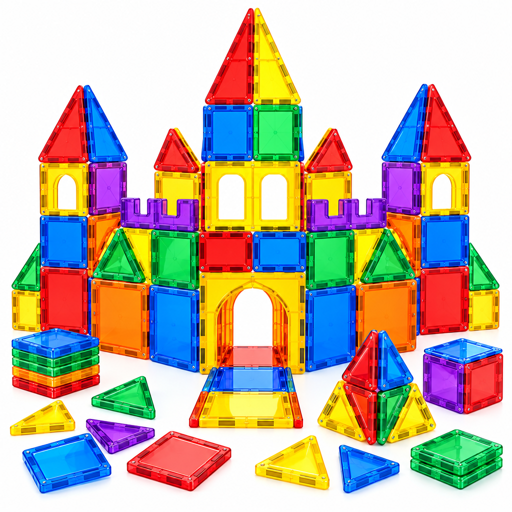 Colorful Magnetic Tile Building Set - image 5
