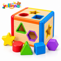 Rainbow Wooden Shape Sorter Cube - image 1