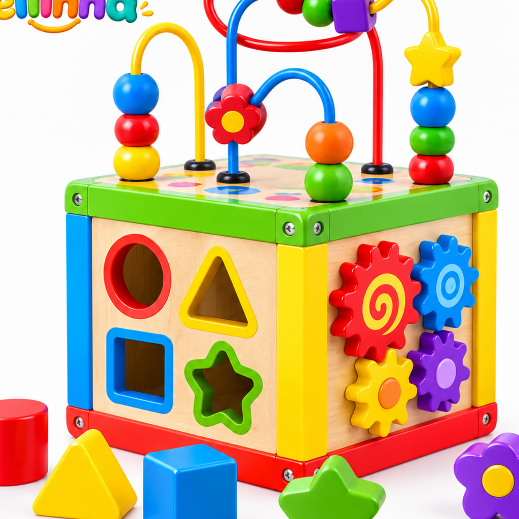 5-in-1 Wooden Activity Cube - image 2