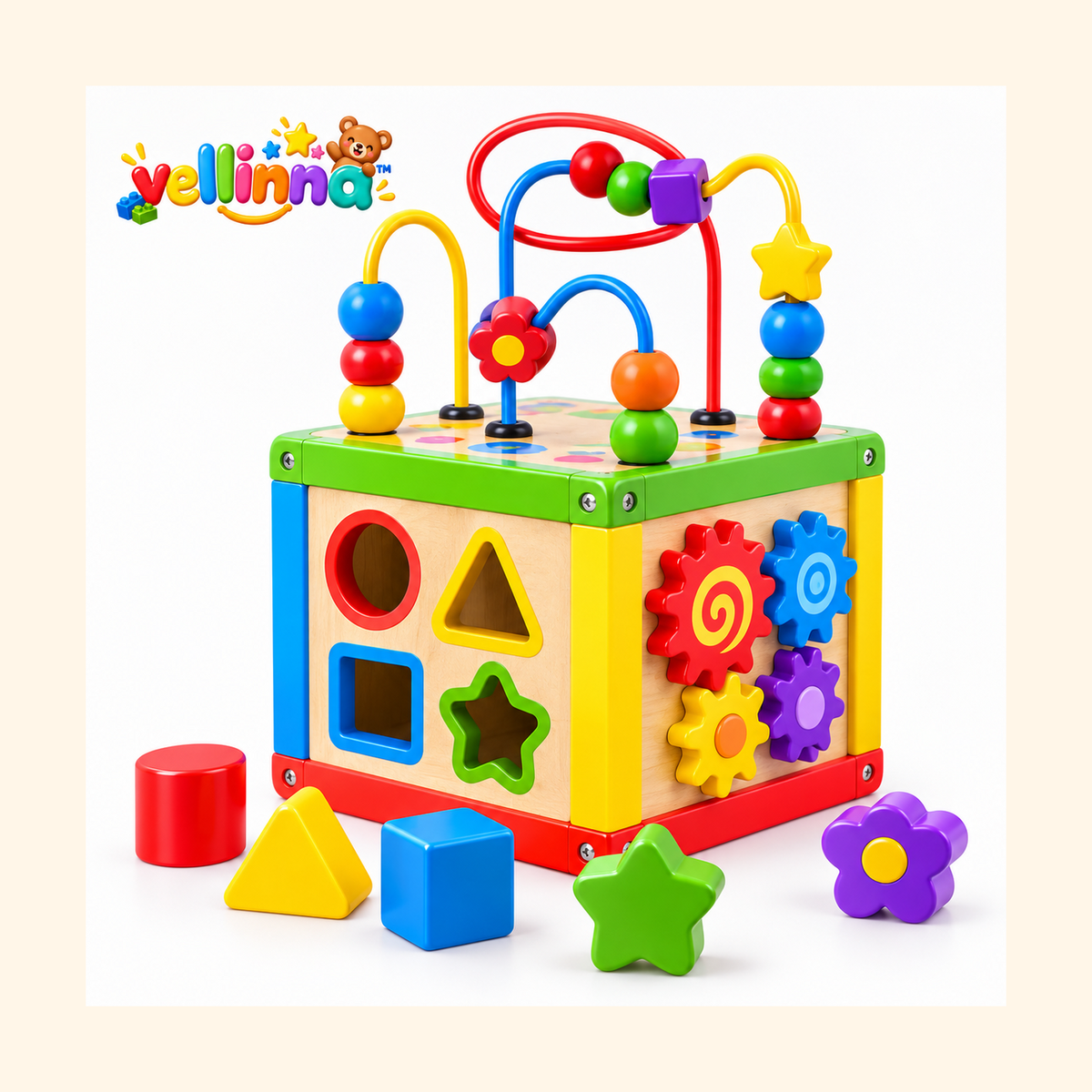 5-in-1 Wooden Activity Cube - image 5