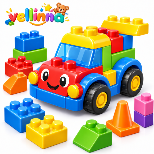 Build-and-Roll Block Truck Set - image 1