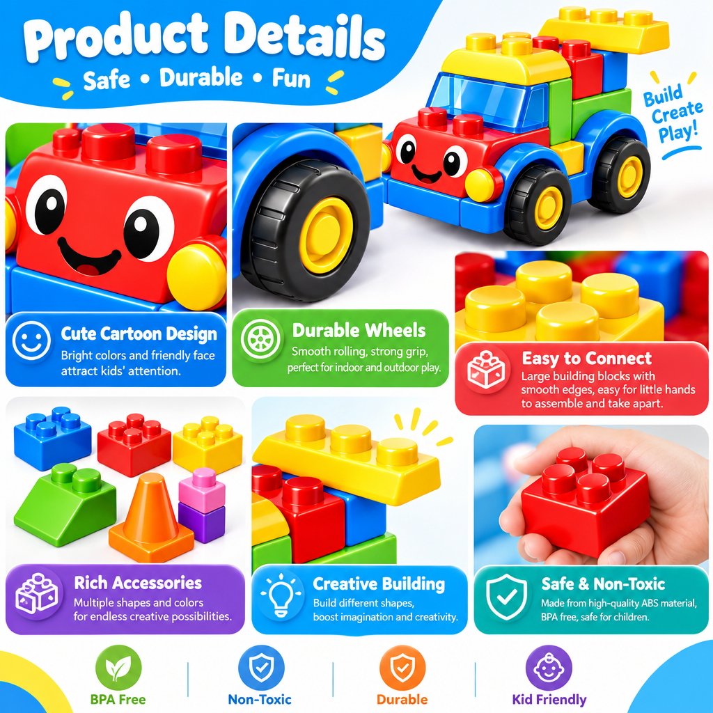 Build-and-Roll Block Truck Set - image 3
