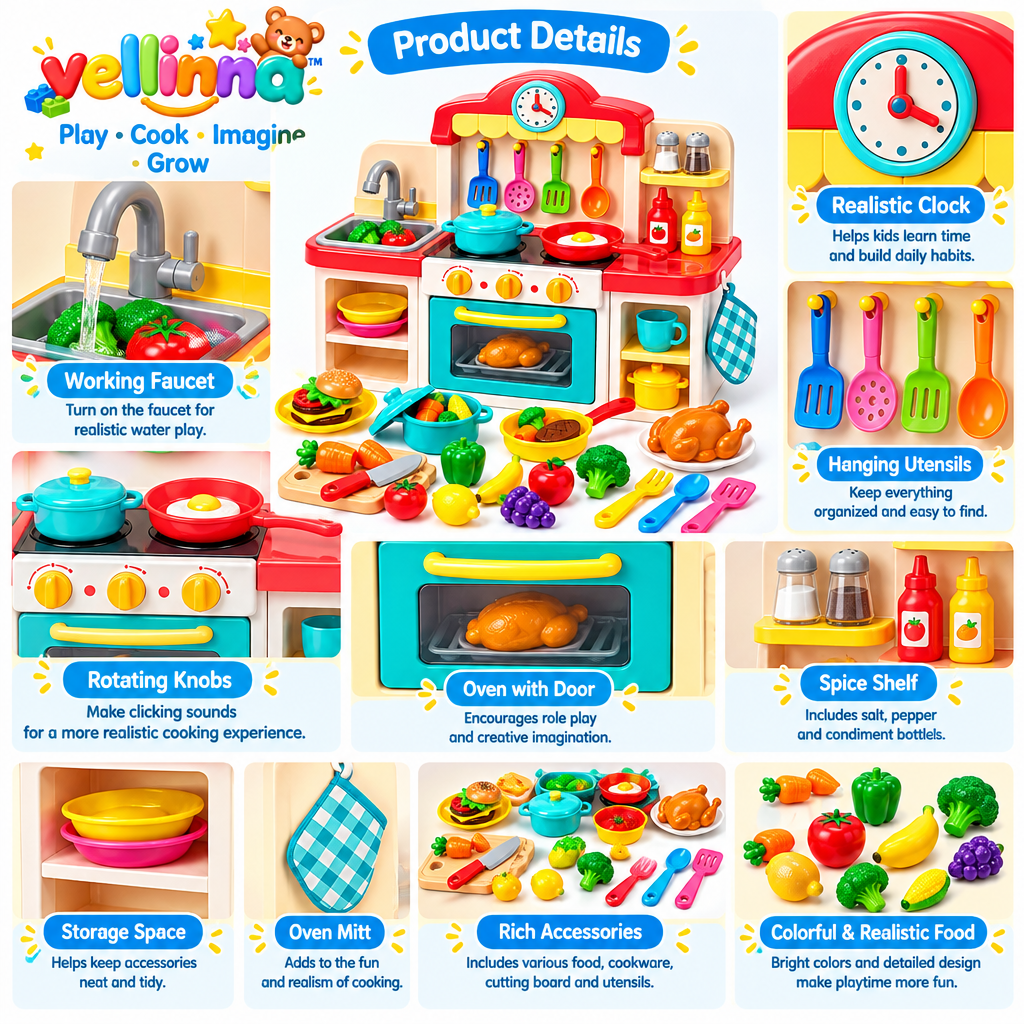 Deluxe Kids Kitchen & Food Playset - image 5